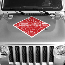 Adesivo in Vinile per Cappuccio con Mappa Contorno Nero Stile Quadrato Grafica 2 Colori per Jeep Wrangler 2
