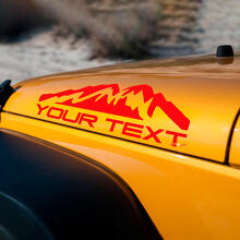 Set di Adesivi in Vinile con Testo Personalizzato Montagne per Cofano Jeep Wrangler_2