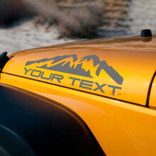 Set di Adesivi in Vinile con Testo Personalizzato Montagne per Cofano Jeep Wrangler_3