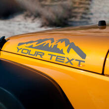 Set di Adesivi in Vinile con Testo Personalizzato Montagne per Cofano Jeep Wrangler_3