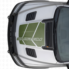 Adesivo in vinile personalizzato con grafica a lampeggio per cofano Dodge Ram_3
