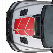 Adesivo in vinile personalizzato con grafica a lampeggio per cofano Dodge Ram_4