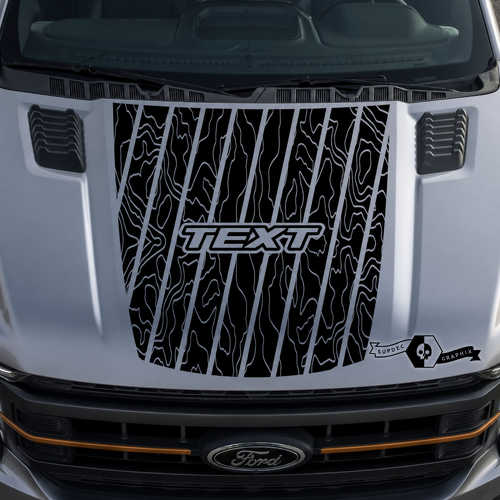 Adesivo Vinile Contorno Testo Topografico Blackout Cofano per Ford F-150 2015-2016