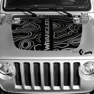 Nuovo Jeep Hood Vinyl Blackout Topographic Map Decal Sticker Testo Wrangler
