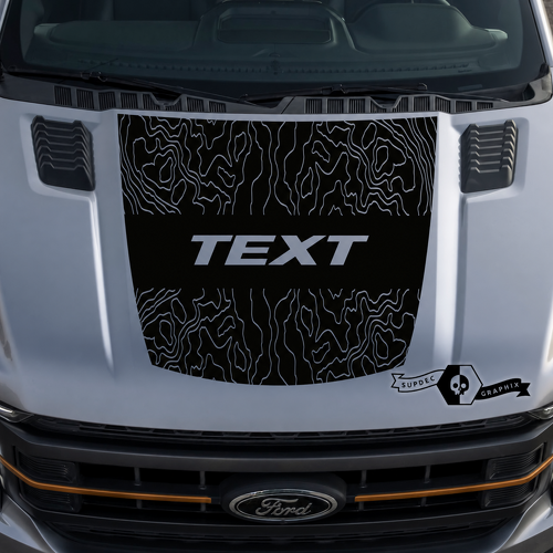 Adesivo in vinile per cofano centrale topografico per Ford F-150 2015-2016