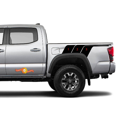 Kit adesivi in vinile con strisce laterali posteriori stile vintage TRD per Toyota Tacoma