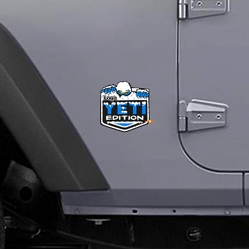 Adesivo in Vinile Laterale Edizione Yeti con Logo Personalizzato per Jeep Wrangler Rubicon