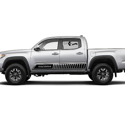 Coppia strisce per Tacoma Side Rocker Panel Linee intersecanti Adesivi in ​​vinile Decal adatta per Toyota Tacoma
