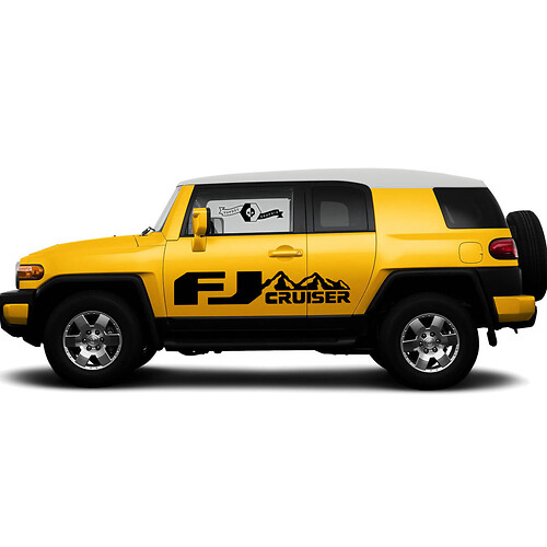 Coppia Toyota FJ cruiser Montagne porta laterale Decalcomanie in vinile kit adesivi grafica rally
