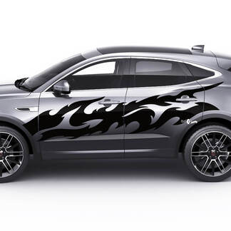 Adesivo con logo Jaguar E-Pace con decalcomania grafica per porte laterali color fiamma
