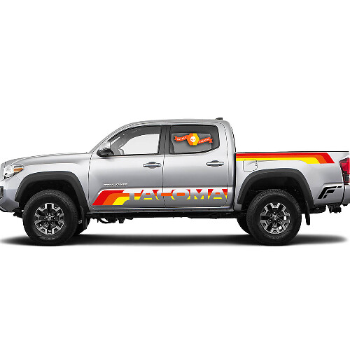 Adesivo Vinile Laterale Grafica a Strisce Stile Vintage per Toyota Tacoma