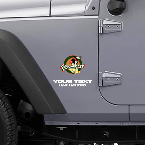 Kit di Adesivi in Vinile con Testo Personalizzato e Logo per Jeep Wrangler CJ