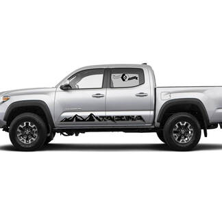 Coppia strisce per Tacoma Side Rocker Mountains Raptor Style Panel Vinyl Stickers Decal adatta per Toyota Tacoma
