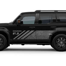 Adesivo Vinilico per Porta Laterale Stile Mappa Topografica per Toyota FJ Cruiser_4