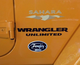 2 Sahara Jeep Wrangler Unlimited CJ TJ YJ JK XJ Decalcomania in vinile