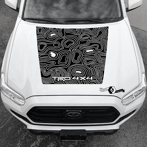 Adesivo in Vinile con Mappa Topografica TRD 4x4 per Cofano Toyota Tacoma 2016-2021
