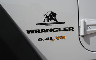 2 - Decalcomanie per adesivi in ​​vinile Jeep Wrangler 6.4L vVT V8 CJ TJ YJ JK