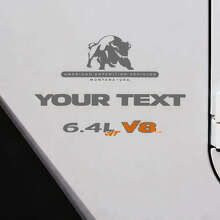 Kit Adesivi in Vinile Personalizzati con Testo per Jeep Wrangler 6.4L V8 Bull_3