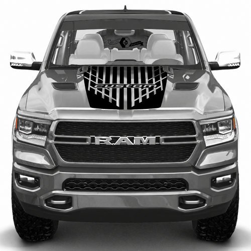 Adesivo in vinile personalizzato a linea freccia per cofano Dodge Ram