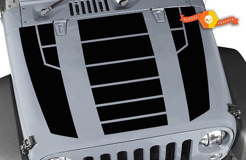 Hood Sticker Decal Vinyl Stripe per Jeep Wrangler Lip Skirt Wing trunk Vent 2015
