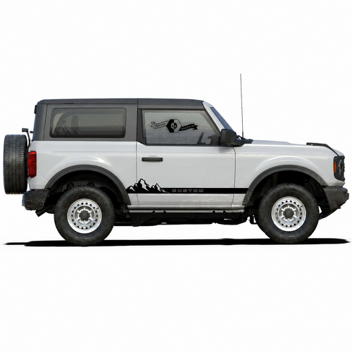 Coppia di Adesivi in Vinile per Minigonne CUSTOM Mountain Line per Ford Bronco
