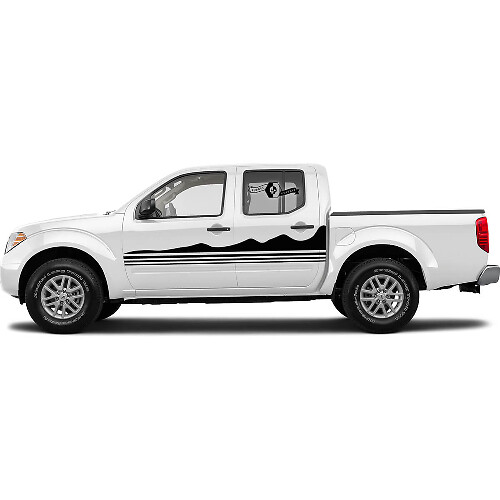 Coppia di adesivi laterali Nissan con grafica a onda per Frontier
