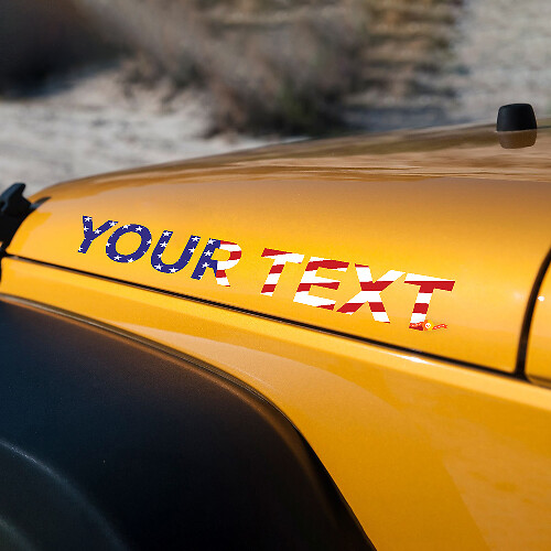 Kit di decalcomanie in vinile con lettere stile bandiera americana per cofano Jeep Rubicon
