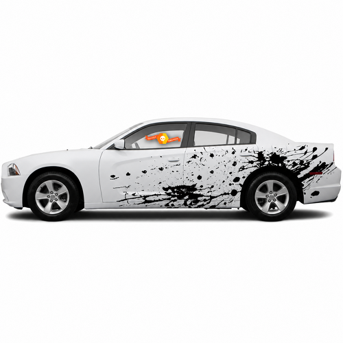 Distressed Splatter Pair Fiancata Adesivo in vinile per Dodge Charger Hellcat