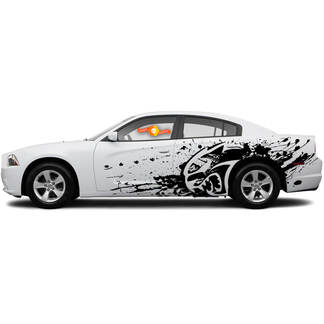 Nuovo Dodge Charger Hellcat stile Splash Grunge Stripes Kit grafica decalcomania in vinile
