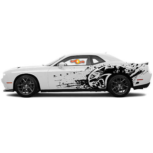Kit di Adesivi Laterali in Vinile con Grafica Splash Hellcat per Dodge Challenger