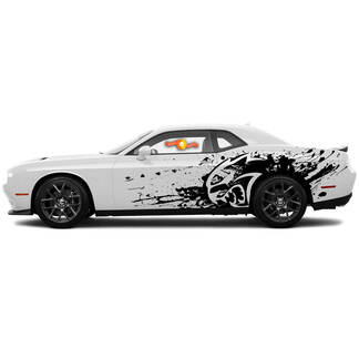 Nuovo Dodge Challenger Hellcat Star stile Splash Grunge Stripes Kit decalcomania grafica in vinile
