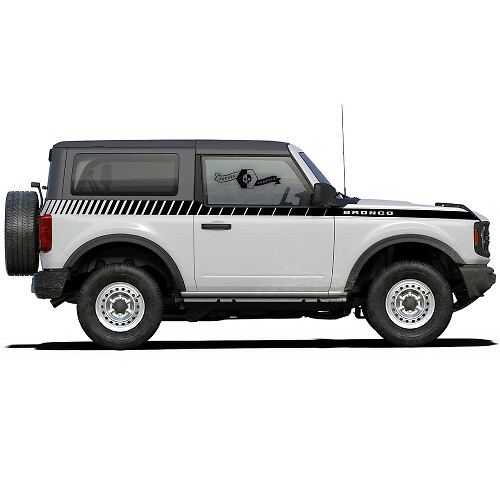 Coppia di adesivi laterali Strobe Stripes Style per Ford Bronco 2021 - adesso
