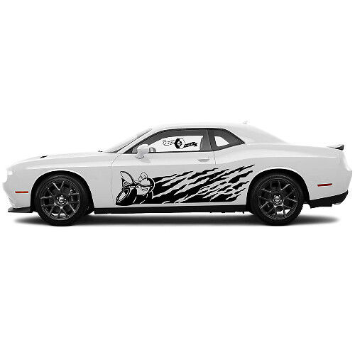 Adesivo Vinile Decalcomania Laterale Antispruzzo Fango Scat Pack per Dodge Charger