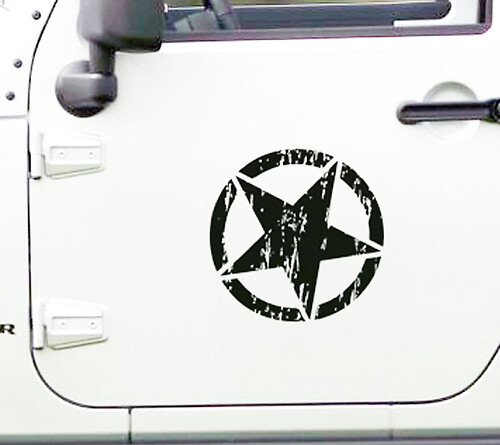 Adesivo in Vinile Star Black Ops Oscar Mike per Porta Jeep Wrangler