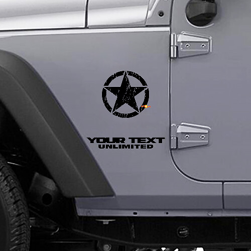 Adesivo in Vinile Stella Effetto Invecchiato per Jeep Wrangler YK JK XJ