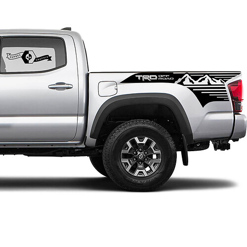 TRD 4x4 Off-Road Mountains Side Side Adesivi in ​​vinile Adesivi Decal Moda per Toyota Tacoma Tundra Tutti gli anni # 22