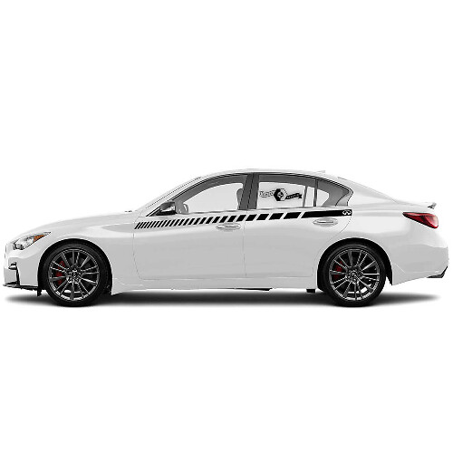 Kit adesivi in vinile a strisce laterali a scacchi per Infiniti Q50 Q60