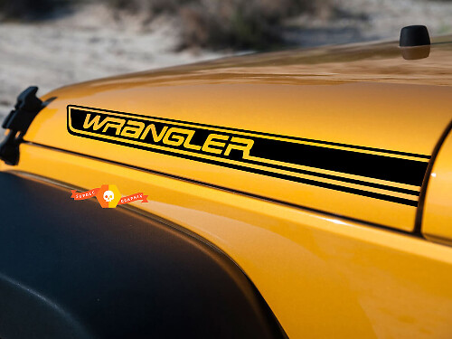 Set Adesivi in Vinile con Scritta Wrangler per Cofano Jeep Wrangler