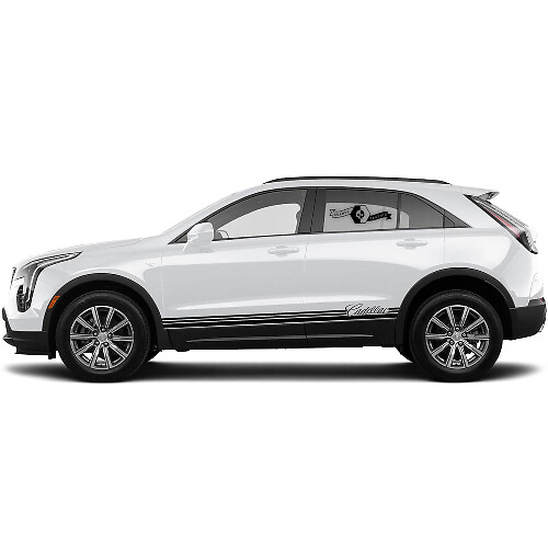 2 Nuovo Adesivo Sticker della Linea Orizzontale del Pannello Laterale per Cadillac XT4
