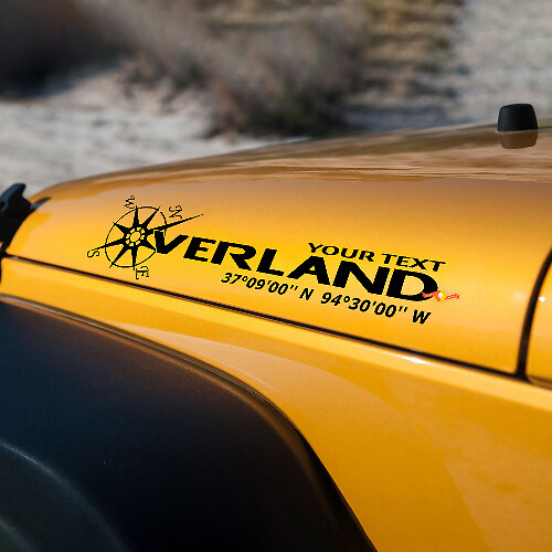Adesivo in Vinile Personalizzato per Cofano Overland per Jeep Rubicon_1