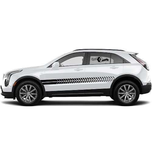 2 Nuova Adesivo Linee Inclinata Porta Adesivo Linee Striscia per Cadillac XT4
