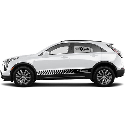 2 Nuove Adesivi Logo Decalcomanie Frecce Alette Strisce per Cadillac XT4