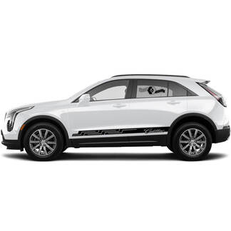 2 nuove linee adesive per pannello a bilanciere con motivo a strisce per Cadillac XT4
