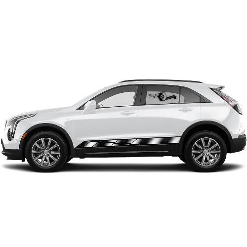 2 Nuove Linee Adesive Decalcomania per Pannelli Laterali Pockmarked Stripe per Cadillac XT4
