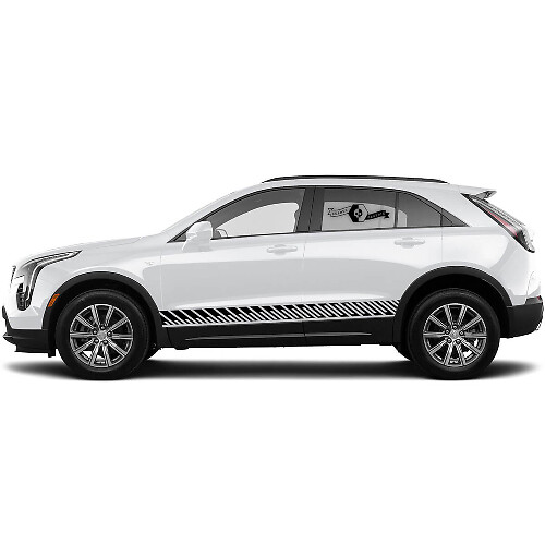 2 Nuova Decalcomania Adesiva Linee Rocker Panel SnakeLines Classic Stripe per Cadillac XT4
