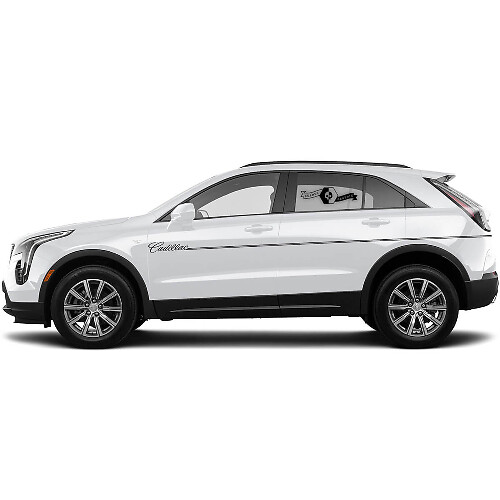 2 Nuove Linee Sottili Divise Adesivo Rocker Panel Sticker Classico Striscia per Cadillac XT4
