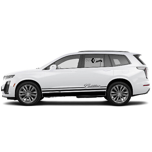 2 Nuova Decalcomania Rocker Panel Adesivo Classico Linee Striscia per Cadillac XT6
