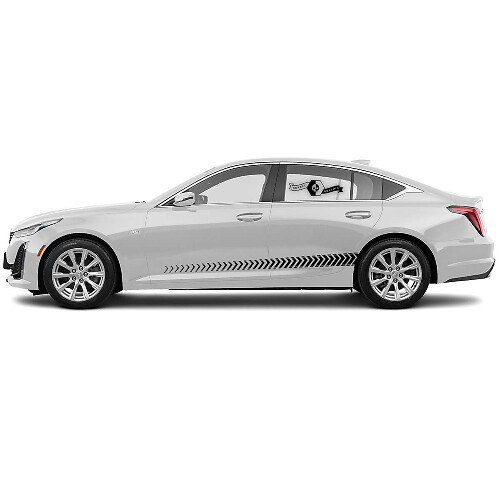 2 Nuovo Adesivo Sticker Elegante Pockmarked Herringbone Rocker Panel Accent Side vinile Decal per Cadillac CT5
