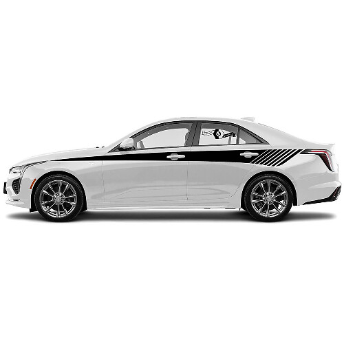 2 Nuovo adesivo sticker elegante linee di accentuazione per porte Up Wrap vinile Decal per Cadillac CT4

