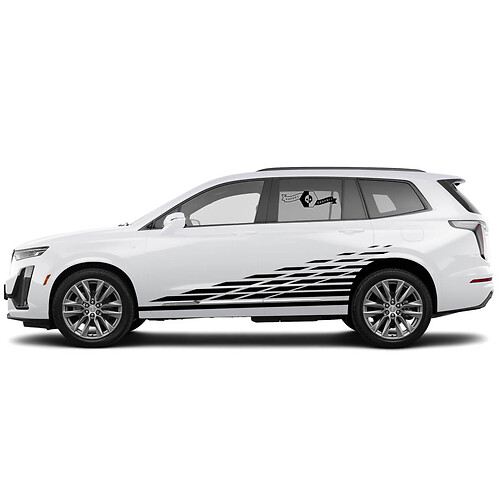 2 Nuovo adesivo per decalcomanie Elegante pannello a bilanciere per porte Bandiera a scacchi Adesivo in vinile per Cadillac XT6
